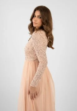 Belle Blush Pink Long Sleeve Bridesmaid Dress 23 Belle Blush Pink Long Sleeve Bridesmaid Dress -Laceand Beads ElleBlushPink 5