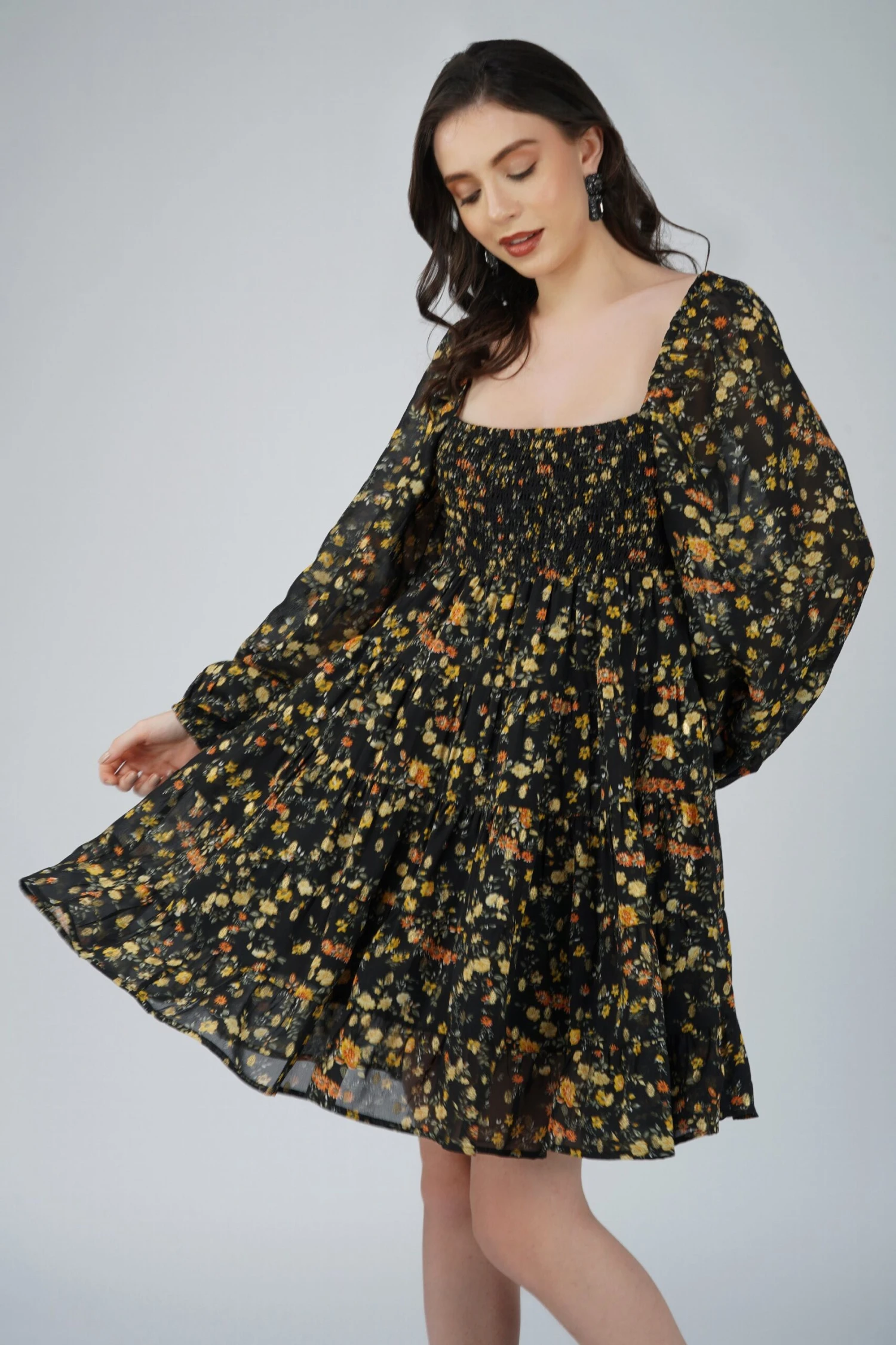 Biba Mini In Black Floral 2 Biba Mini In Black Floral - Image 2