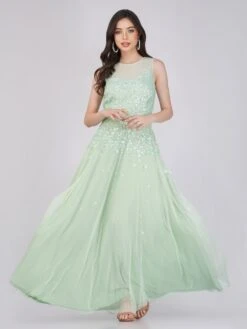 Lilith Floral Embellished Maxi Dress In Mint 9 Lilith Floral Embellished Maxi Dress In Mint -Laceand Beads FairyTaleDresses 28