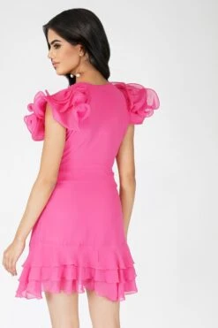 Fairy Flutter Sleeve Mini Dress In Pink 10 Fairy Flutter Sleeve Mini Dress In Pink -Laceand Beads Fairy 10
