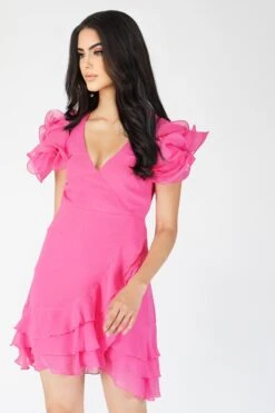 Fairy Flutter Sleeve Mini Dress In Pink 9 Fairy Flutter Sleeve Mini Dress In Pink -Laceand Beads Fairy 11
