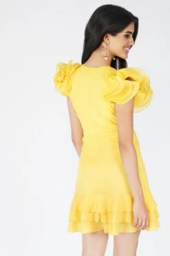 Fairy Flutter Sleeve Mini Dress In Yellow 9 Fairy Flutter Sleeve Mini Dress In Yellow -Laceand Beads Fairy 2