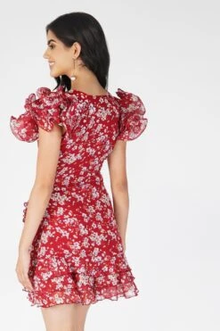 Fairy Printed Red Mini Dress -Laceand Beads Fairy 7