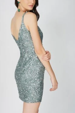 Greyson Teal Sequin Mini Dress 7 Greyson Teal Sequin Mini Dress -Laceand Beads Greyson 11