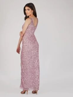 Greyson Pink Sequin Maxi Dress 7 Greyson Pink Sequin Maxi Dress -Laceand Beads Greyson 8