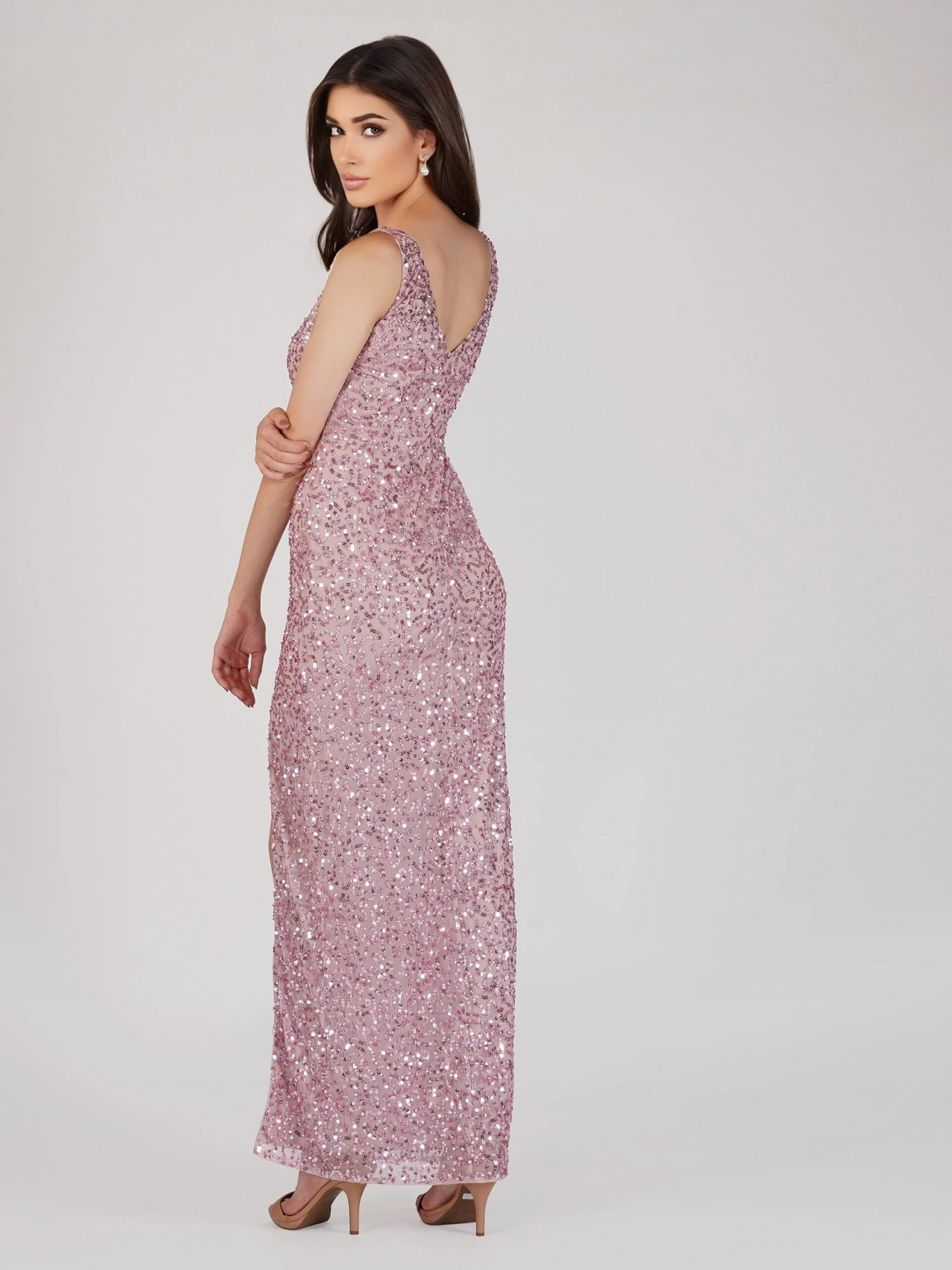 Greyson Pink Sequin Maxi Dress 4 Greyson Pink Sequin Maxi Dress - Image 4