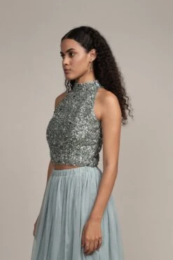 Gui Picasso Teal Sequin Top -Laceand Beads GuiPicassoTealSequinTopCORRECTCOLOUR 1