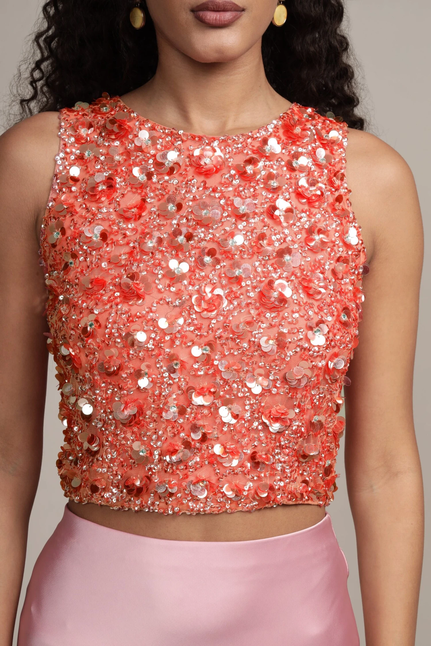 Hazel Embellished Top In Coral 11 Hazel Embellished Top In Coral - Image 11