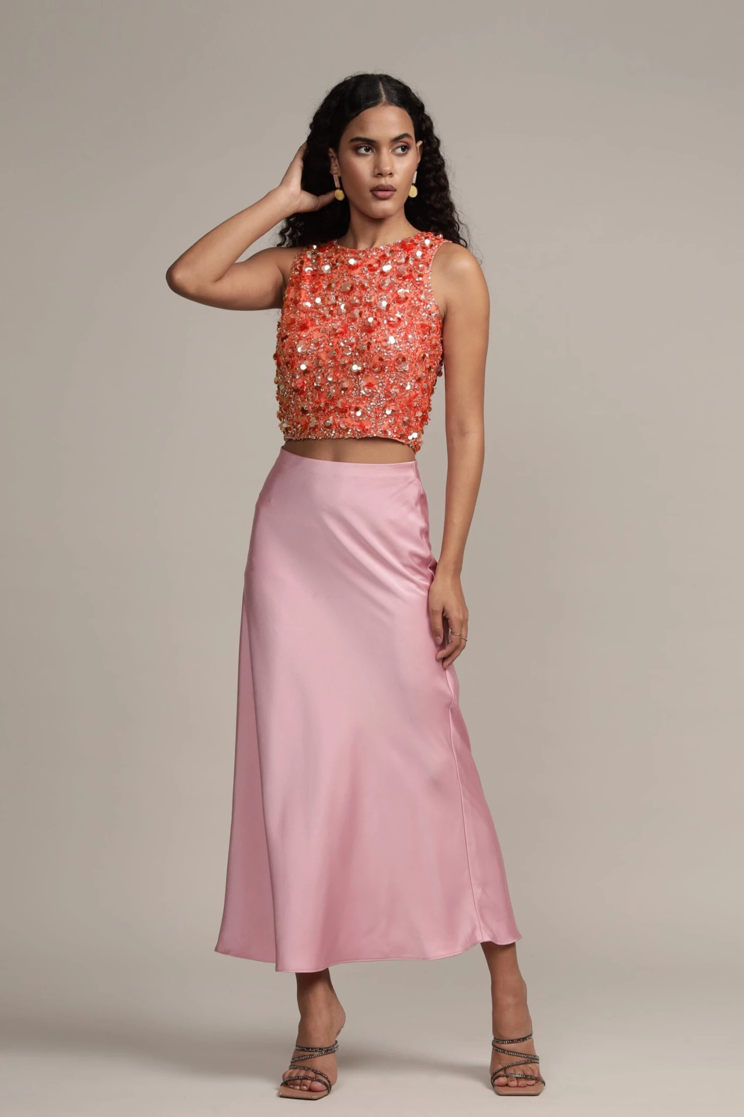 Hazel Embellished Top In Coral 1 Hazel Embellished Top In Coral