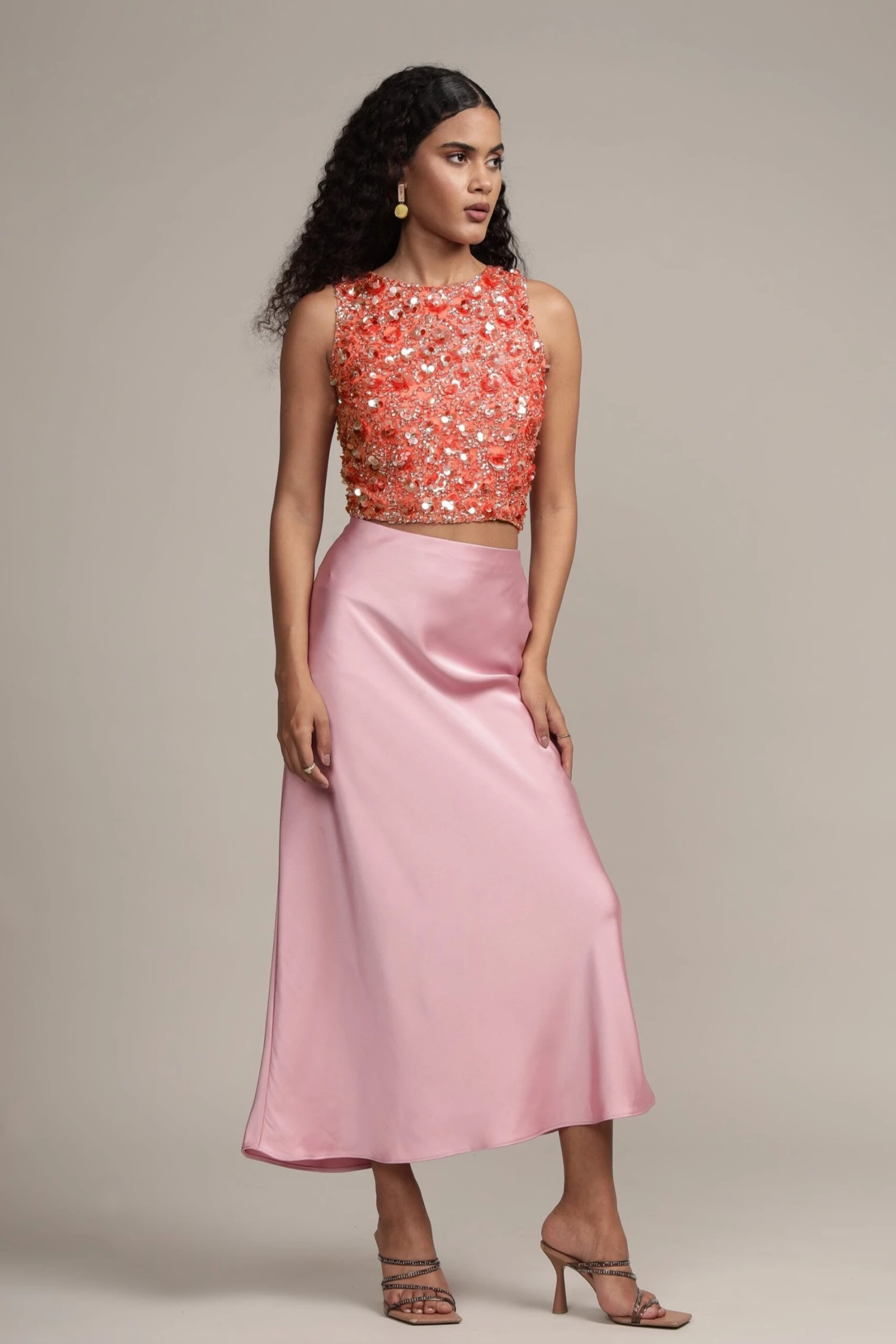 Hazel Embellished Top In Coral 2 Hazel Embellished Top In Coral - Image 2