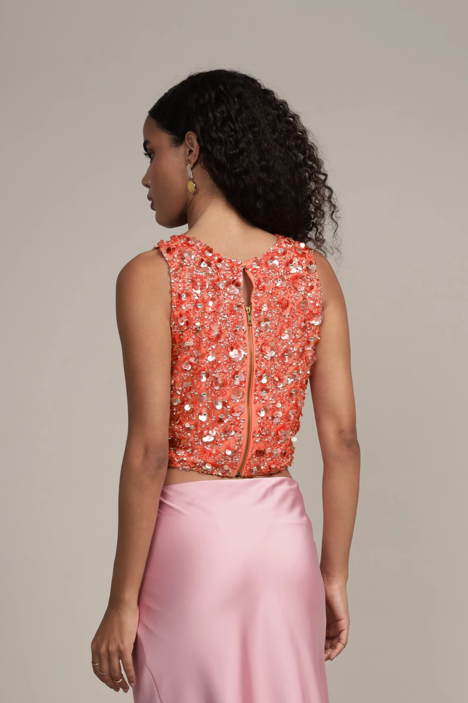 Hazel Embellished Top In Coral 6 Hazel Embellished Top In Coral - Image 6