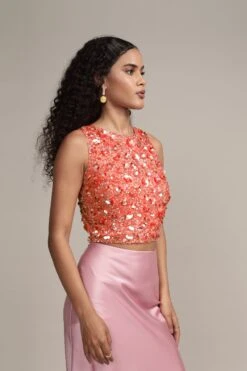 Hazel Embellished Top In Coral 14 Hazel Embellished Top In Coral -Laceand Beads HazelTopinCoral 7