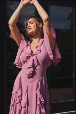 Hertia Maxi Dress In Dusty Lilac