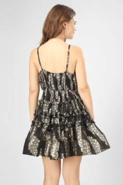 Bethan Metallic Printed Mini Dress In Black 8 Bethan Metallic Printed Mini Dress In Black -Laceand Beads IMG 0780