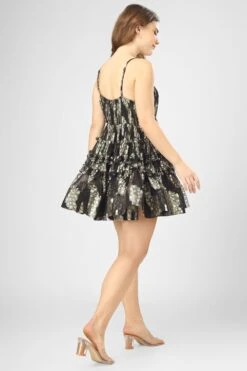 Bethan Metallic Printed Mini Dress In Black 11 Bethan Metallic Printed Mini Dress In Black -Laceand Beads IMG 0783