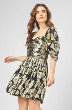 Sydney Metallic Printed Mini Dress In Black 10 Sydney Metallic Printed Mini Dress In Black -Laceand Beads IMG 0868