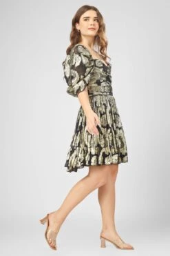 Sydney Metallic Printed Mini Dress In Black 11 Sydney Metallic Printed Mini Dress In Black -Laceand Beads IMG 0872