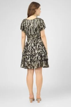 Madison Black Metallic Printed Mini Dress -Laceand Beads IMG 1036c