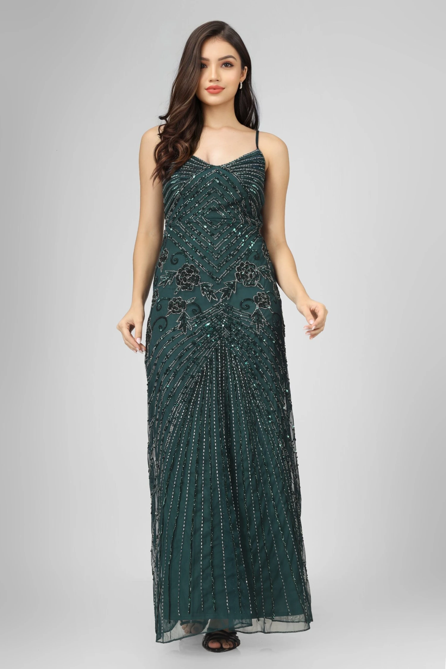 Sara Emerald Embellished Maxi Dress 3 Sara Emerald Embellished Maxi Dress - Image 3