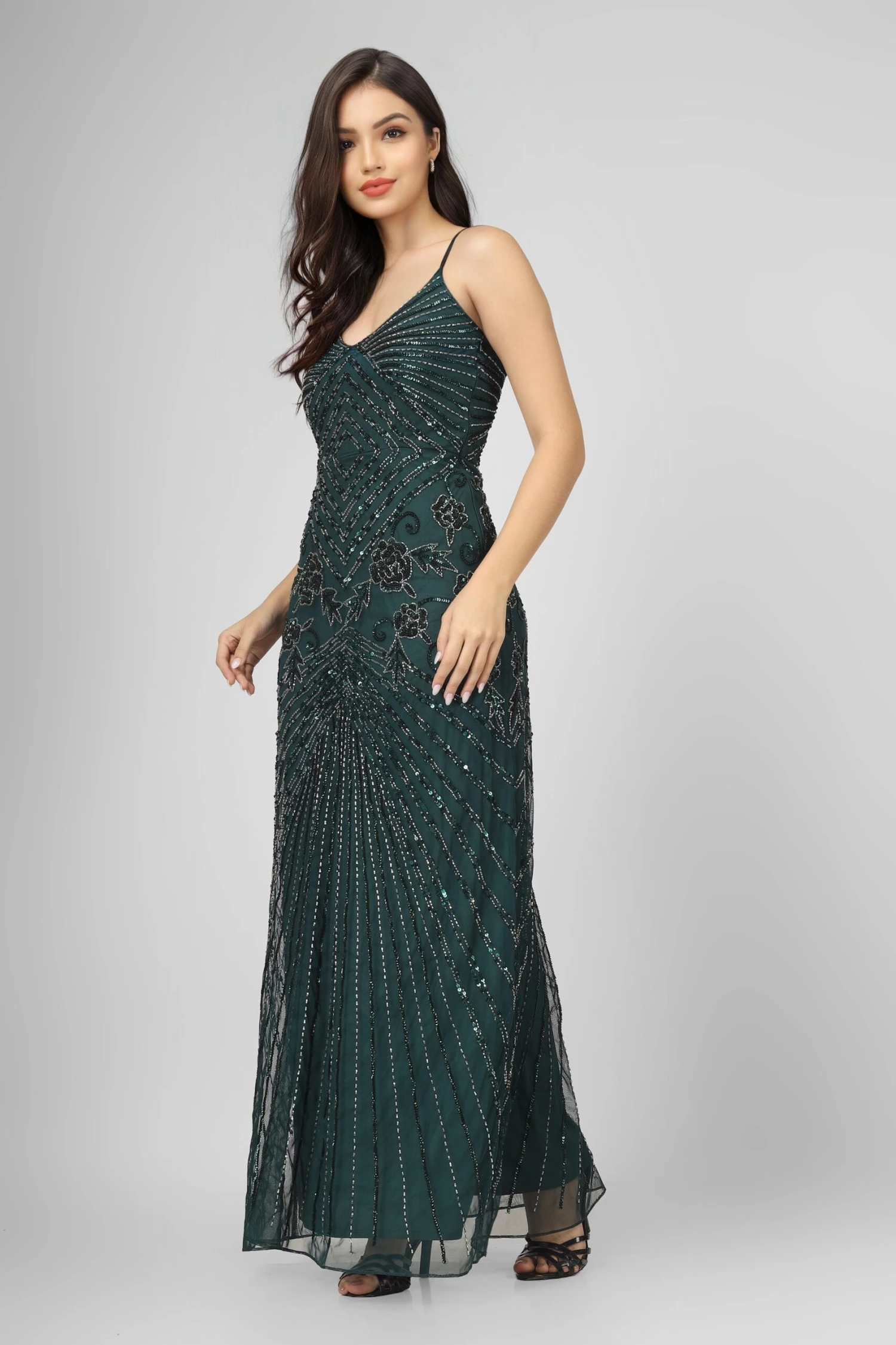 Sara Emerald Embellished Maxi Dress 4 Sara Emerald Embellished Maxi Dress - Image 4