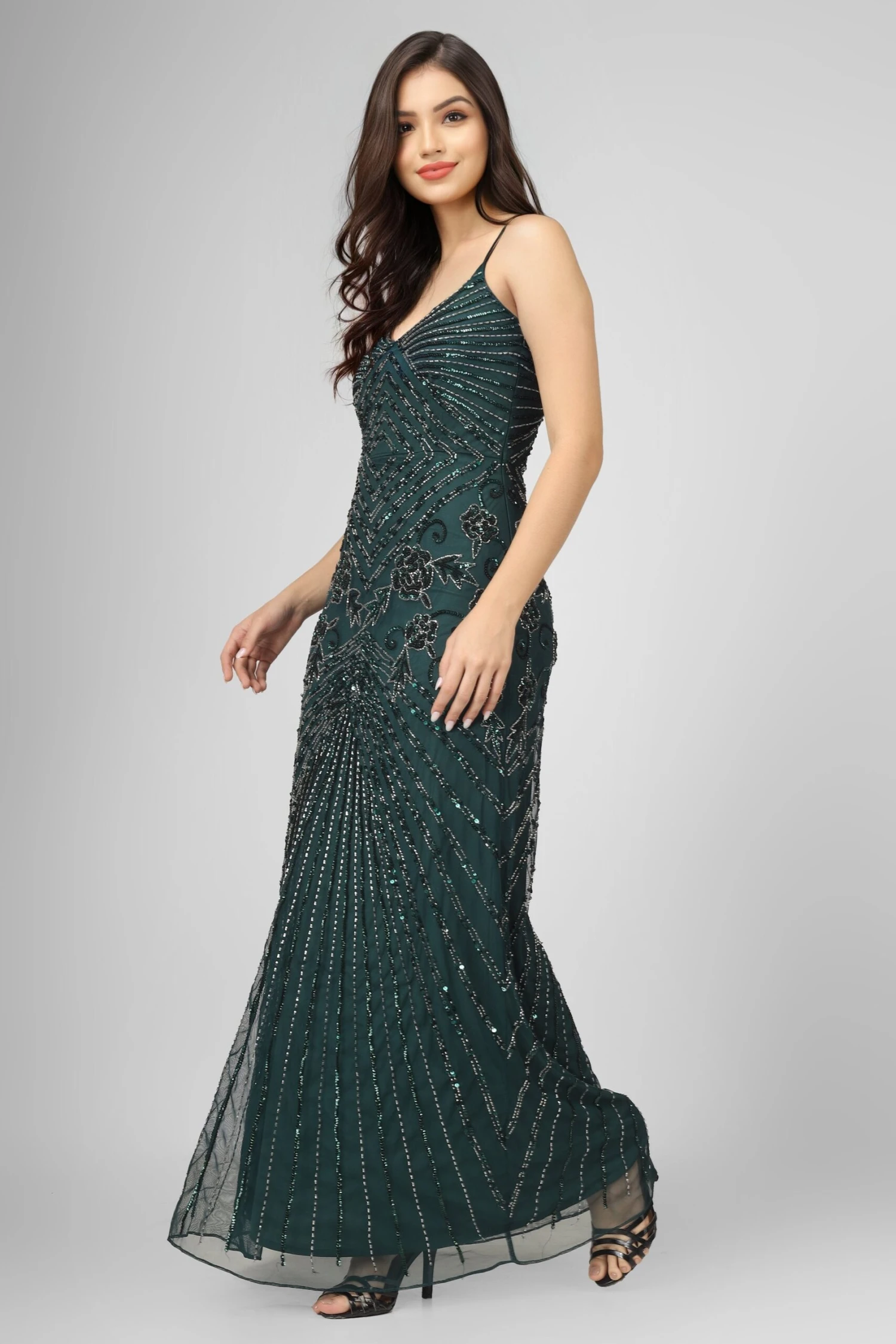 Sara Emerald Embellished Maxi Dress 2 Sara Emerald Embellished Maxi Dress - Image 2