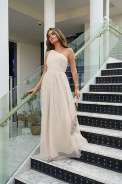 One Shoulder Mesh Maxi Dress -Laceand Beads IMG 2925