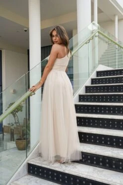 One Shoulder Mesh Maxi Dress -Laceand Beads IMG 2926