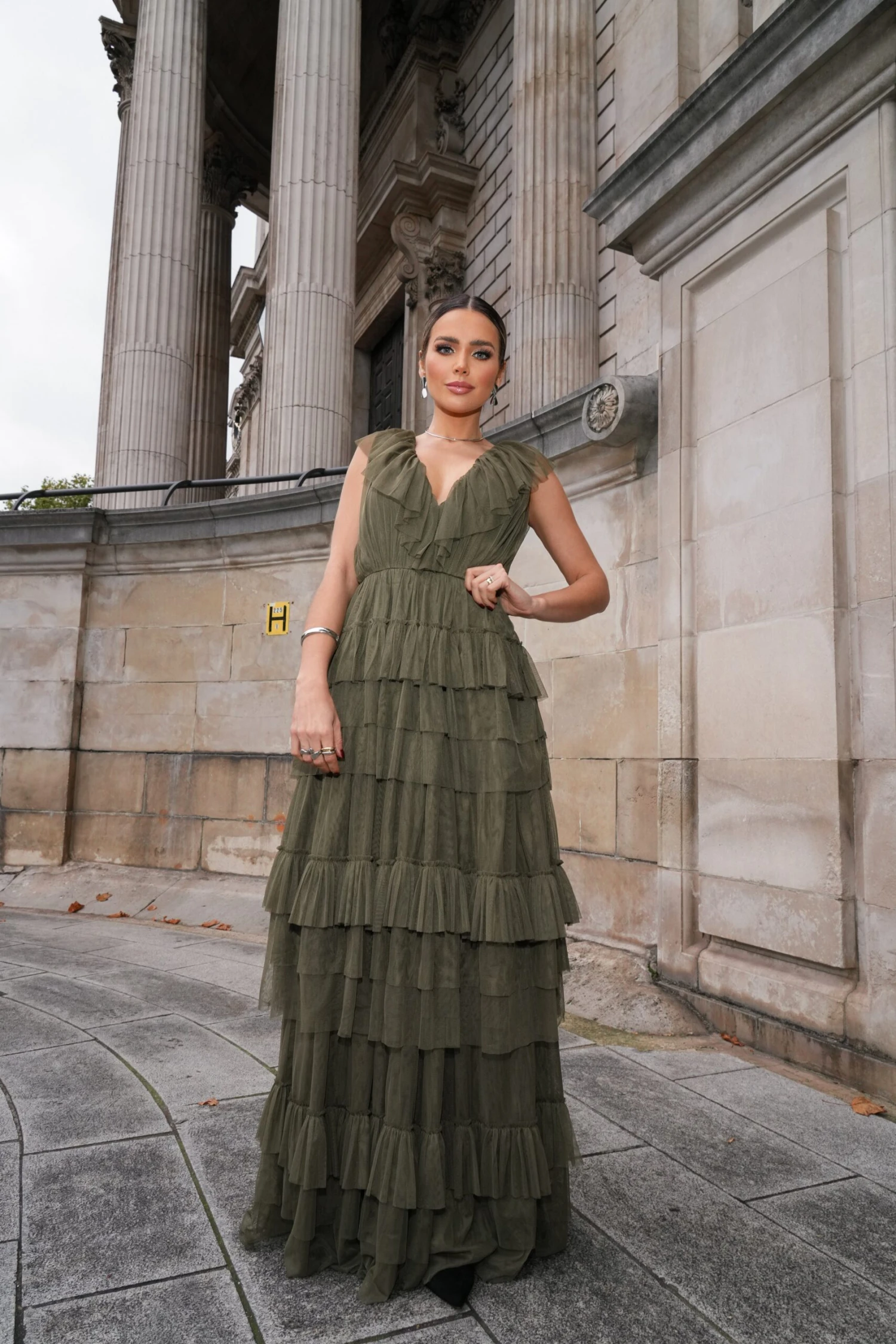 Alexandra Maxi Dress In Deep Olive 5 Alexandra Maxi Dress In Deep Olive - Image 5