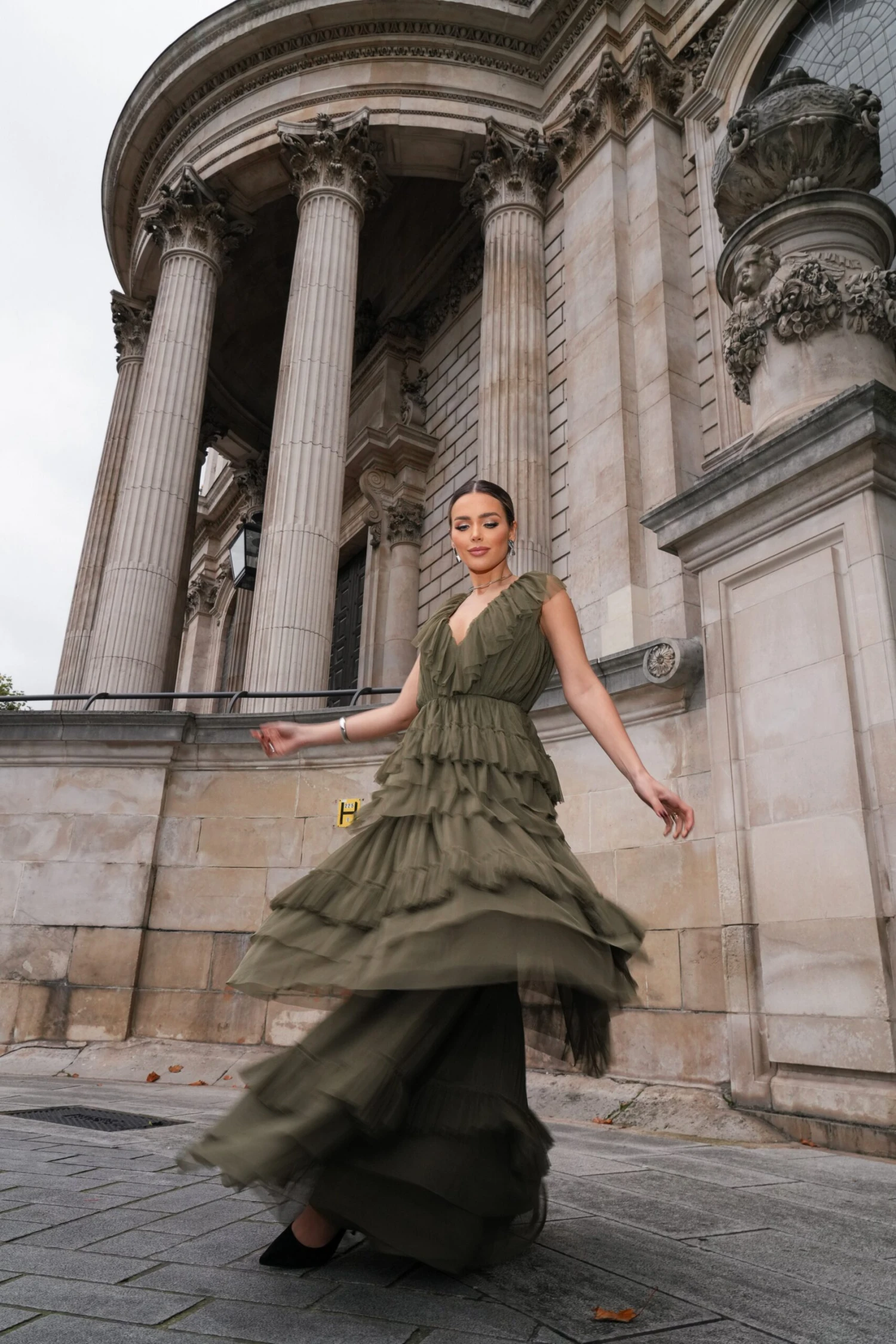 Alexandra Maxi Dress In Deep Olive 2 Alexandra Maxi Dress In Deep Olive - Image 2