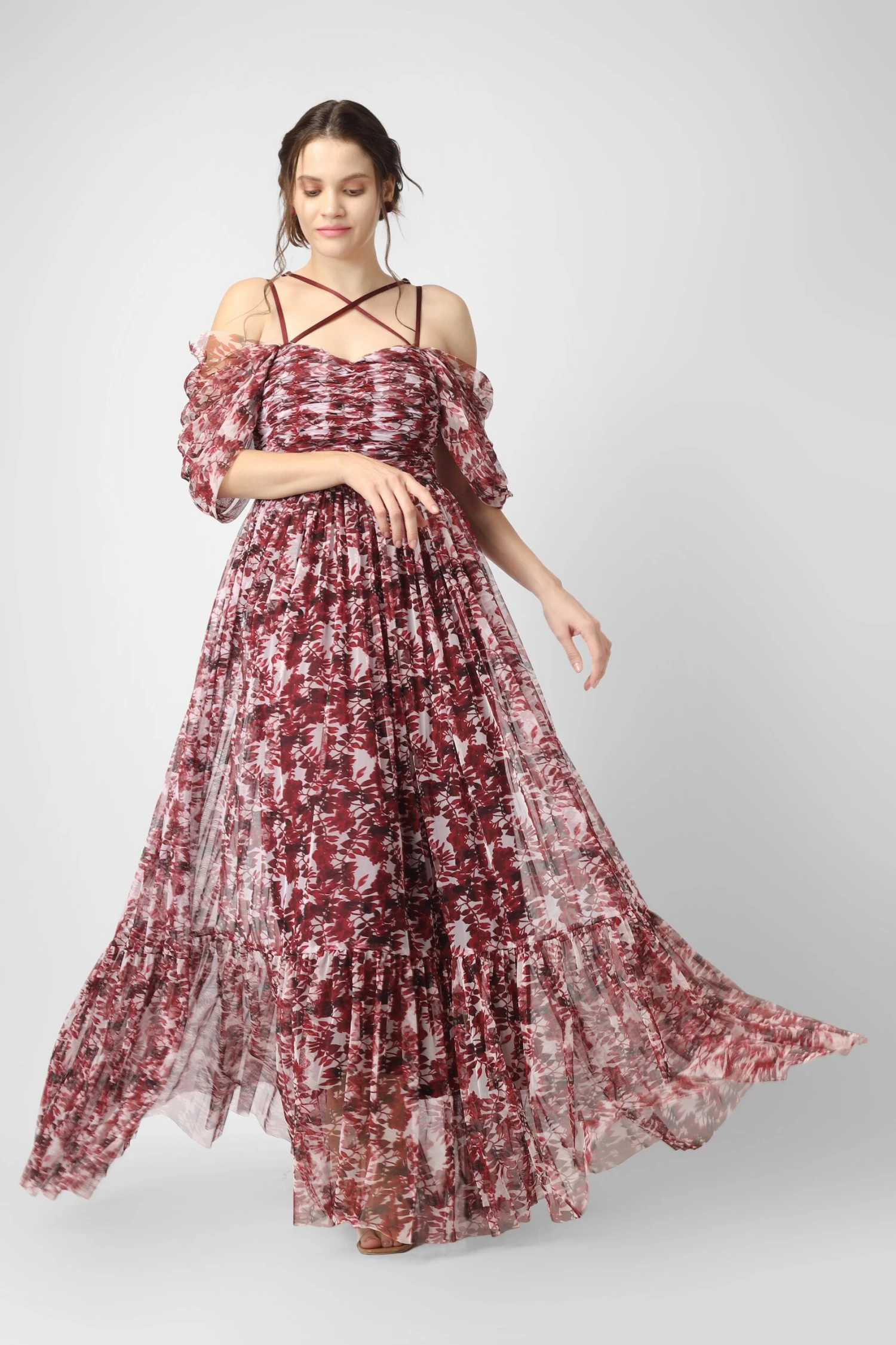 Alicia Maxi In Burgundy Print 1 Alicia Maxi In Burgundy Print