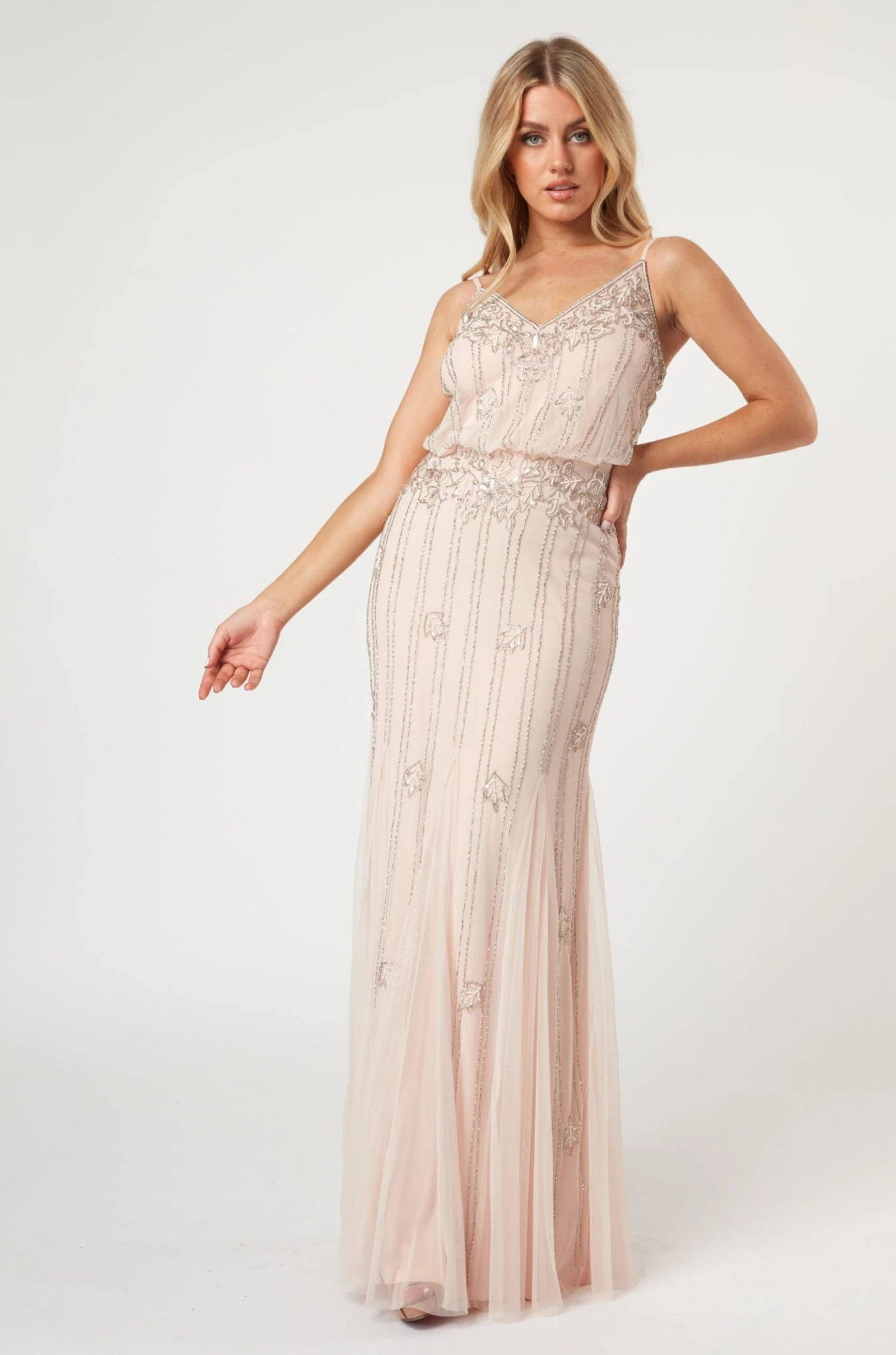 Keeva Nude Blush Bridesmaid Dress 5 Keeva Nude Blush Bridesmaid Dress - Image 5