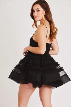 Bethan Structured Tulle Mini Dress In Black 14 Bethan Structured Tulle Mini Dress In Black -Laceand Beads LACE BEADS 1011
