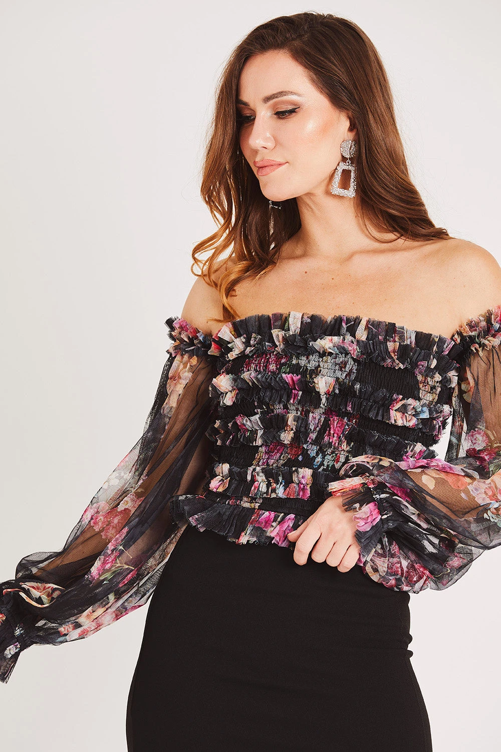 Rolf Top In Black Floral 1 Rolf Top In Black Floral