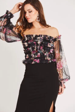 Rolf Top In Black Floral 8 Rolf Top In Black Floral -Laceand Beads LACE BEADS 2034
