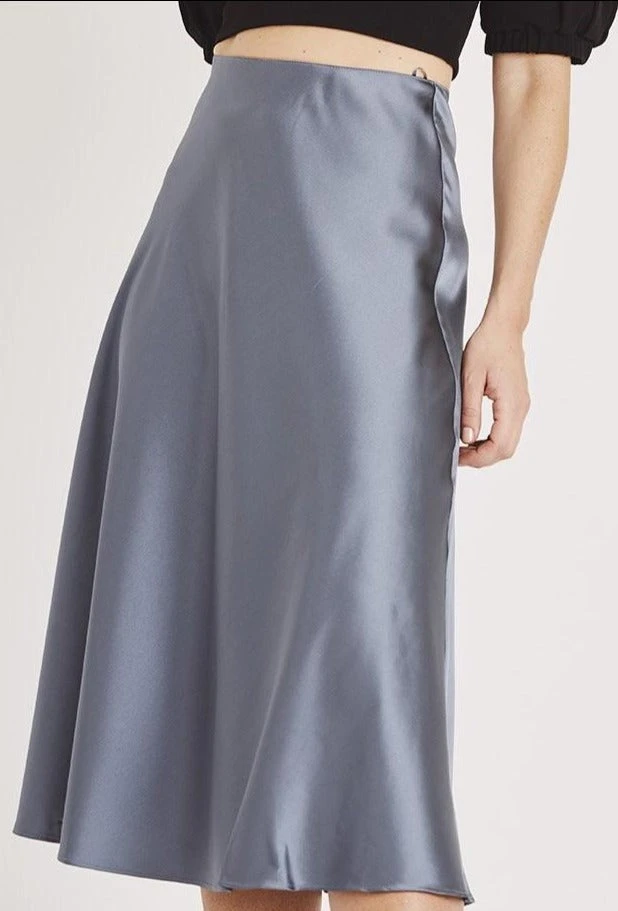 Sophie Grey Satin Skirt 1 Sophie Grey Satin Skirt