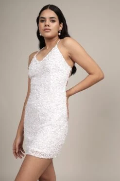 Every Embellished Mini Dress In White 9 Every Embellished Mini Dress In White -Laceand Beads LB 1111202437 7