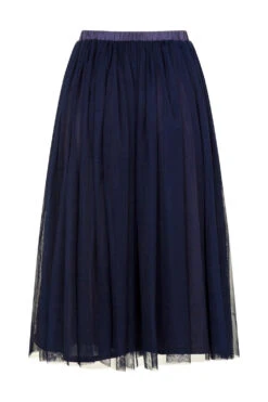 Val Tulle Midi Skirt In Navy -Laceand Beads LNB1003NVY 5