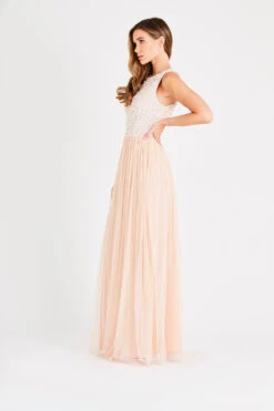 Picasso Bridesmaid Maxi In Blush Nude -Laceand Beads LNB2327NDE 4