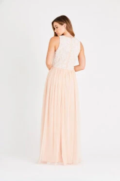 Picasso Bridesmaid Maxi In Blush Nude -Laceand Beads LNB2327NDE 6