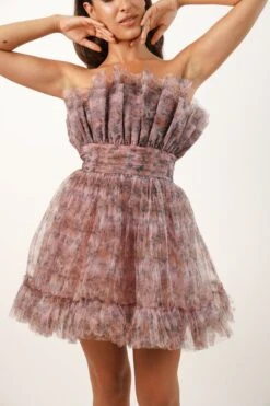 Nanita Tulle Mini Dress In Floral Print 7 Nanita Tulle Mini Dress In Floral Print -Laceand Beads L B1212