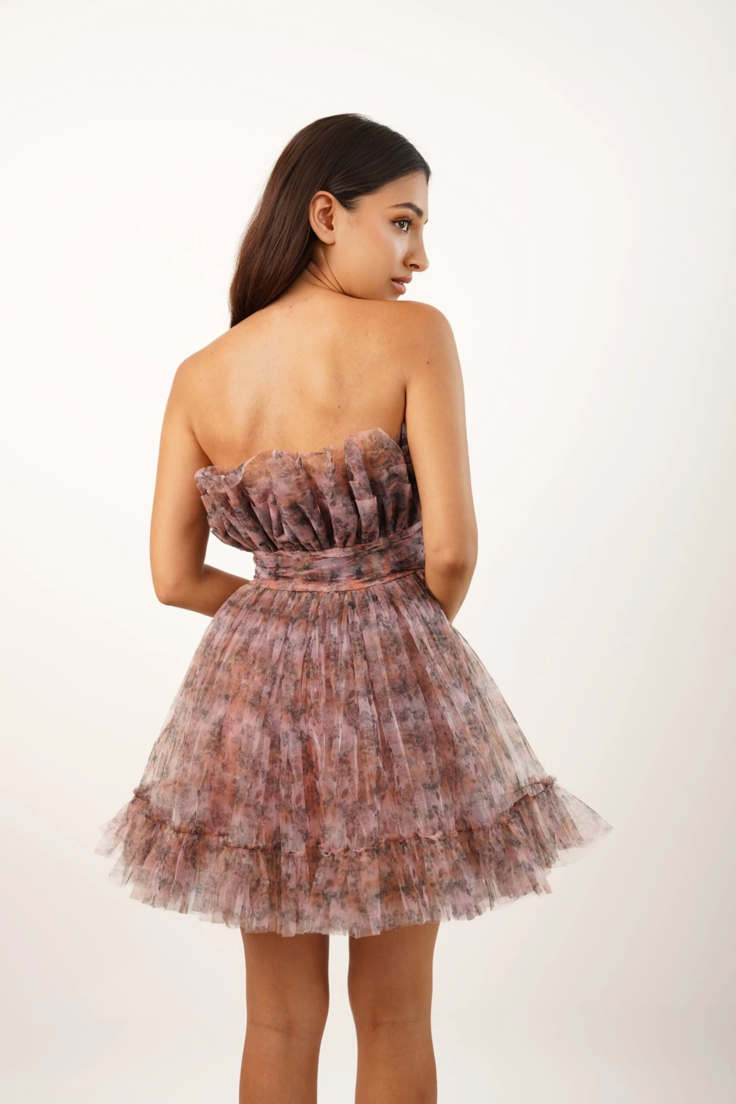 Nanita Tulle Mini Dress In Floral Print 3 Nanita Tulle Mini Dress In Floral Print - Image 3