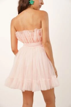 Nanita Tulle Mini Dress In Blush Pink 8 Nanita Tulle Mini Dress In Blush Pink -Laceand Beads L B1486