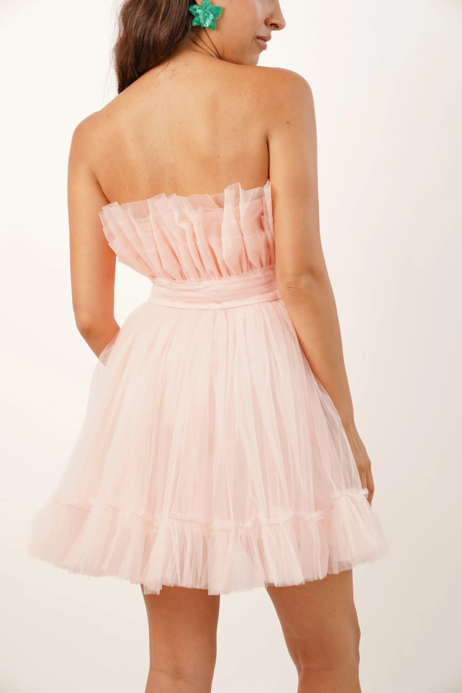 Nanita Tulle Mini Dress In Blush Pink 4 Nanita Tulle Mini Dress In Blush Pink - Image 4
