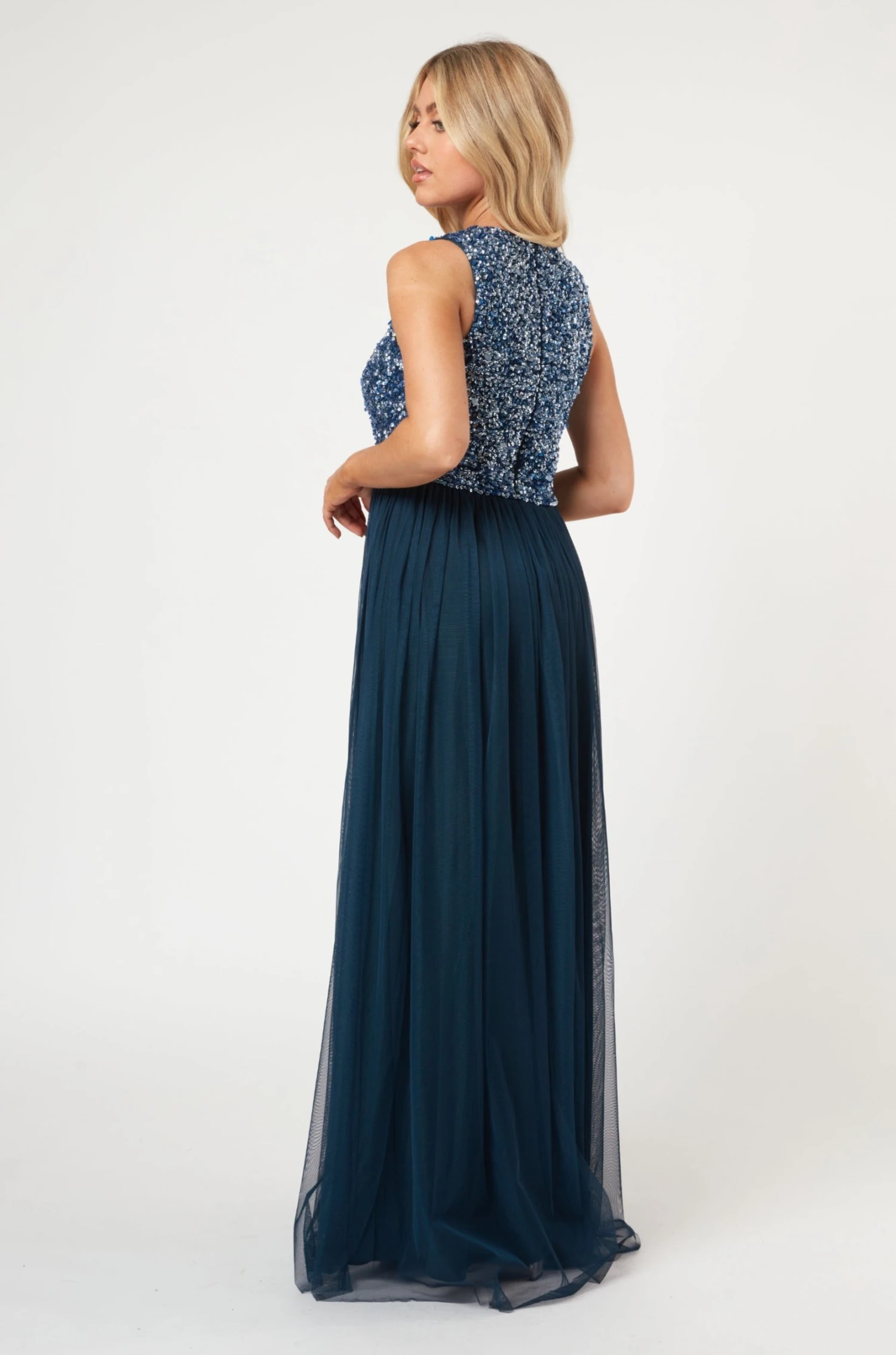 Picasso Navy Blue Bridesmaid Maxi Dress 5 Picasso Navy Blue Bridesmaid Maxi Dress - Image 5