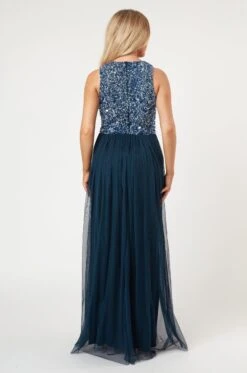 Picasso Navy Blue Bridesmaid Maxi Dress 12 Picasso Navy Blue Bridesmaid Maxi Dress -Laceand Beads LaceandBeads1136