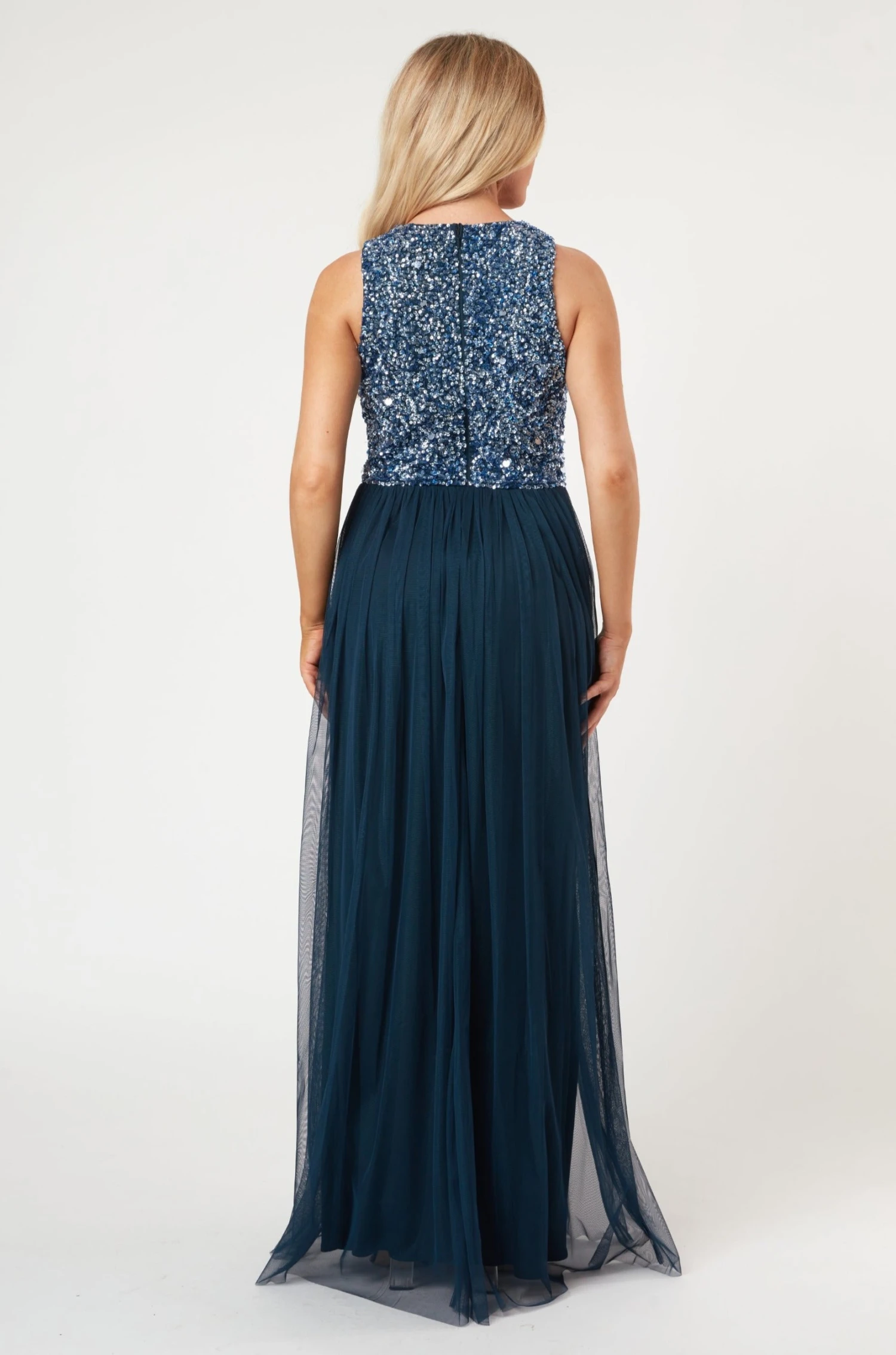Picasso Navy Blue Bridesmaid Maxi Dress 6 Picasso Navy Blue Bridesmaid Maxi Dress - Image 6