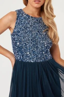 Picasso Navy Blue Bridesmaid Maxi Dress 9 Picasso Navy Blue Bridesmaid Maxi Dress -Laceand Beads LaceandBeads1139