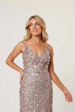 Betty Beaded Champagne Maxi Dress -Laceand Beads LaceandBeads657