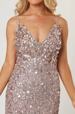 Betty Beaded Champagne Maxi Dress -Laceand Beads LaceandBeads672