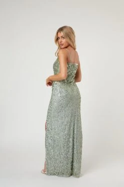 Gloria Sage Green Beaded Maxi Dress 18 Gloria Sage Green Beaded Maxi Dress -Laceand Beads LaceandBeads805
